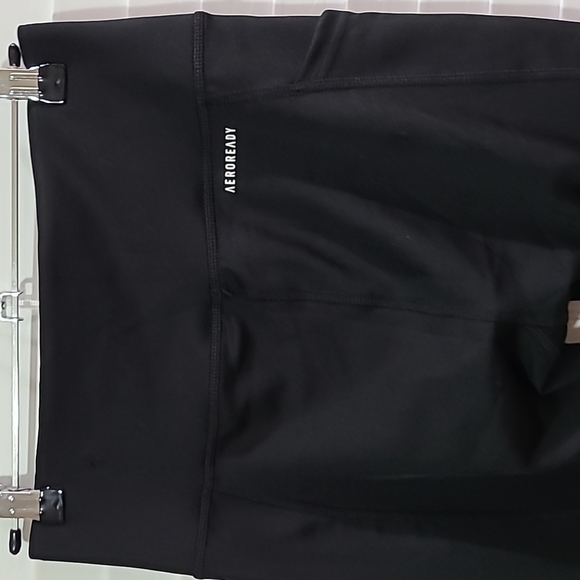 Adidas Aeroready High-Rise 3-Sripes 7/8 Black Sport Leggings Size Small - Picture 3 of 6